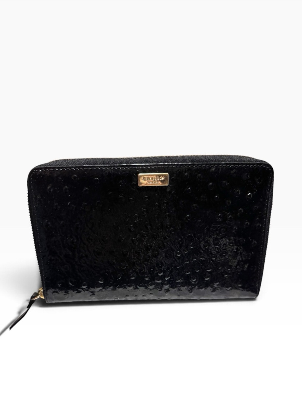 New Kate Spade Patent Ostrich Large Travel Wallet